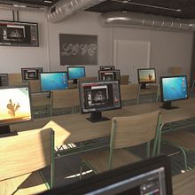 Classroom. 3D & Interior Architecture project by Gemma Carrillo Alonso - 08.23.2016