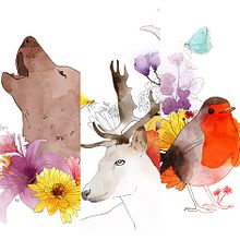 Animales florales. Fine Arts, and Traditional illustration project by Anna Valpuesta Farré - 08.27.2016