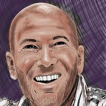 Ilustración "Zidane". Traditional illustration project by Esteban Belvís - 08.27.2016