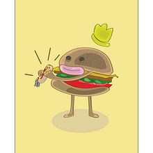 Mr.Hamburguer. Projekt z dziedziny Trad, c i jna ilustracja użytkownika Jose Antonio Uribarri Bouzan - 30.08.2016