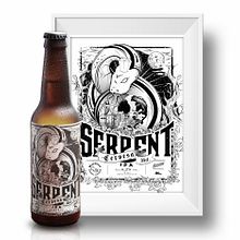 Serpent Beer. Un proyecto de Caligrafía, Diseño e Ilustración tradicional de Pere Rosell Codina - 01.09.2016