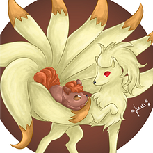 Pokemon - Vulpix & Ninetales. Un progetto di Belle arti, Design, Character design, Graphic design, Illustrazione tradizionale e Pittura di Tamara AG - 03.09.2016