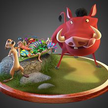 Proyecto final en progreso Diseño de personaje. Modelo high poly en 3ds Max. Texturizado en Photoshop. 3D project by Sergio Perez Lopez - 05.14.2016