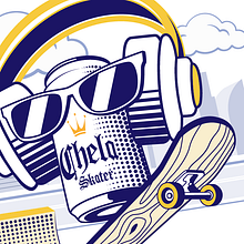 Chela Skater. Projekt z dziedziny Projektowanie graficzne, Trad, c i jna ilustracja użytkownika Robert Zapata - 07.09.2016