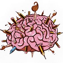 Cerebro con lápices. Graphic Design, and Traditional illustration project by Ivan Rodriguez Olvera - 09.08.2016