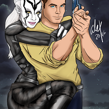 Captain Kirk and Jaylah from Star Trek Beyond. Un proyecto de Cine, Cómic e Ilustración tradicional de Alex Ojeda - 13.09.2016