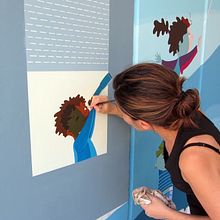 Mural escolar "Estel". Un proyecto de Ilustración tradicional y Pintura de Meritxell Salvadó - 13.06.2016