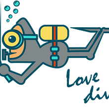 Love diving. Projekt z dziedziny  Sztuki piękne, Komiks, Design, Projektowanie postaci, Projektowanie graficzne, Trad, c i jna ilustracja użytkownika Andrea Balza - 14.09.2016