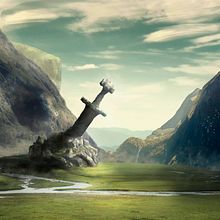 Espada colosal . Ilustrație tradițională de Alberto Cernuda Navarro - 09.15.2016