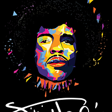 Jimi Hendrix. Collage, Art Direction, Design, Graphic Design, and Traditional illustration project by vincen1331 - 09.15.2016