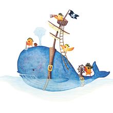 Ballena pirata. Un proyecto de Ilustración tradicional de Clara Fort - 18.09.2016