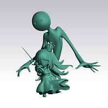 Deemo and the girl scupt. Un proyecto de 3D y Escultura de Ángela Medina Agulló - 10.06.2016
