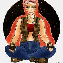 Cosmic Girl. Character Design, and Traditional illustration project by V BB - 09.22.2016
