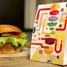 Receta ilustrada de una hamburguesa. Projekt z dziedziny  Manager art, st, czn, Trad, c, jna ilustracja i Infografika użytkownika Erik Gonzalez - 26.09.2016