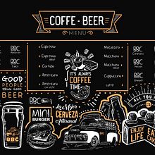 Coffe&Beer . Un proyecto de Bellas Artes, Diseño, Diseño de la información, Diseño gráfico, Gestión del diseño, Ilustración tradicional y Tipografía de Maria de Vinaròs - 27.09.2016