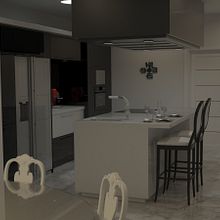 3D American kitchen - Interior Design Ein Projekt aus dem Bereich Architektur, Innenarchitektur, Design, Beleuchtungsdesign und Innendesign von Javier Cámara - 20.09.2016