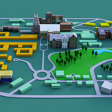 ilustracion de mapa en 3D .. Un projet de 3D et Infographie de Andrea Campo - 08.12.2016