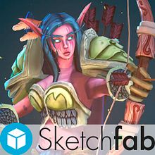 Night Elf Hunter. Un proyecto de 3D, Animación y Diseño de personajes de Jesús Orgaz Polo - 05.10.2016