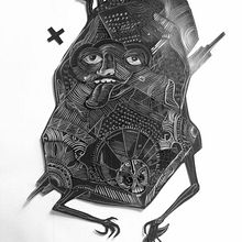 Pruebas de grabado . Street Art project by izcoart - 10.04.2016