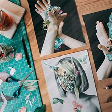 DEL COLOR DE LAS ROSAS FRESCAS. Een project van  Beeldende kunst, Collage y Fotografie van Rocio Montoya - 10.10.2016