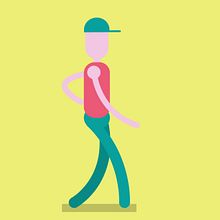 walking cicle. Animation, Character Design, and Traditional illustration project by Natalia Peña - 10.07.2016