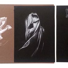Lápiz Creta blanco sobre fondo oscuro. Un projet de Illustration traditionnelle , et Beaux Arts de Elvira Miguel Domínguez - 18.10.2016