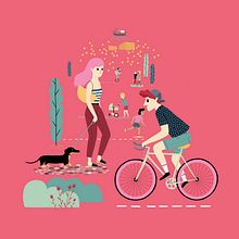 Poster "Me gustas" . Un projet de Design , Illustration traditionnelle , et Publicité de Leire Salaberria - 18.10.2016