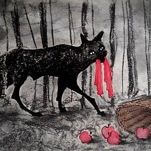 Y... el lobo se encontró a caperucita.. Un projet de Beaux Arts et Illustration traditionnelle de Elvira Miguel Domínguez - 18.09.2016