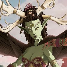 "Dadiana, Diosa de los bosques, resurge de las primeras luces del alba cada 1.000 años para sanar y purificar los vastos pulmones de la Tierra. Sí ella aparece, también lo hace la vida". Un proyecto de Diseño de personajes, Ilustración tradicional y Paisajismo de Gabriel Parra - 21.10.2016