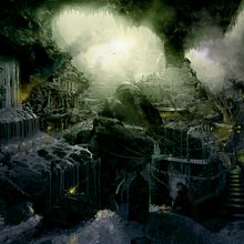 Matte-Painting, Civilizian Cave. 2015. Un projet de Beaux Arts, Conception d'éclairage, Scénographie, Illustration traditionnelle, Pa , et sagisme de Jesús Romero García - 29.08.2015