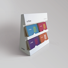 SIZE, Display para tarjetas. Br, ing, Identit, Graphic Design, and Packaging project by Rocío Giunta - 10.31.2015