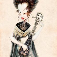 Yōkai. Traditional illustration project by willsurvive - 10.23.2016