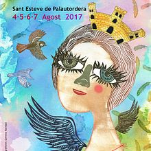 Cartel para la Fiesta Mayor de Sant Esteve de Palautordera 2017 utilizando la técnica del carvado de sellos y  estampación. Un proyecto de Diseño e Ilustración tradicional de Gemma Navidad - 29.06.2017