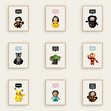 Mindundia: Amigurumi Prints. Un proyecto de Diseño de personajes, Cómic, Artesanía, Diseño gráfico, Ilustración tradicional y Diseño de juguetes de Raquel Catalan - 26.10.2016