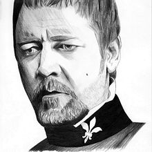 Retrato Russel Crowe como Javert (Les miserables). Fine Arts, Film, Film, Video, TV, and Traditional illustration project by Helena Diaz - 10.29.2016