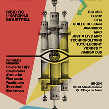 Districte Parkfest 2016. Art Direction, Animation, Graphic Design, Traditional illustration, Events, and Screen Printing project by Not On Earth - Marc Soler - 10.26.2016