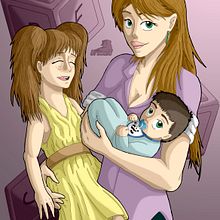 Mother's love . Ilustrație tradițională de Jose Carlos Urosa Herrero - 11.01.2016