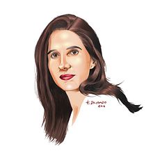Autorretrato sobre fondo blanco. Un proyecto de Bellas Artes e Ilustración tradicional de Elisa Isabel Delgado Cruz - 08.11.2016