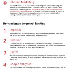 Top 10 herramientas para Growth Hackers. Infographics, and Marketing project by EAE Business School - 11.09.2016