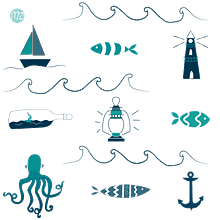 Nautico.  Proyecto final Pattern Design analógico y digital. Design project by Mónica - 11.10.2016