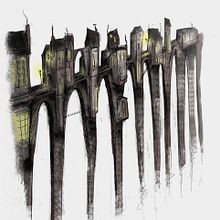 Mi ponte vecchio. Ilustración realizada como referencia para el modelo de un escenario en 3D maya.. Un progetto di 3D e Illustrazione tradizionale di Beatriz Orellana Matías - 21.11.2016