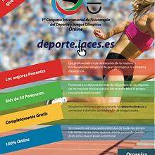 Folleto CIFDE-  I Congreso Internacional online de Fisioterapia Deportiva y Juegos Olímpicos. Advertising project by Plat-on.es - 11.16.2016