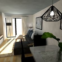 salón de piso. Un progetto di Architettura, Architettura d'interni, Design, Lighting design, Interior design e Design e creazione di mobili di isaac gala - 17.11.2016