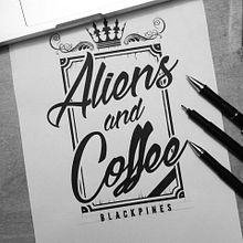 Aliens & Coffee.. Graphic Design, and Traditional illustration project by Pablo Barrera Martinez - 11.17.2016