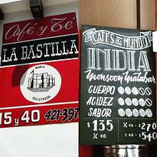La Bastilla - Café y Té. Calligraph, Design, Graphic Design, Writing, Traditional illustration, Infographics, T, and pograph project by Doble Ese - 11.30.2016