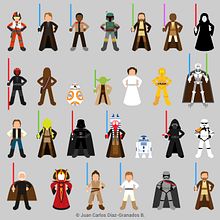Star Wars Para Padawans. Un projet de Design de l'information, Conception de personnages, Design graphique, Webdesign, Illustration traditionnelle et Infographie de Juan Carlos Díaz-Granados Bueno - 29.11.2015