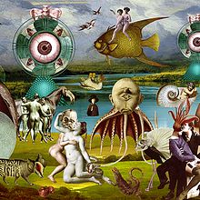 El jardín tiene ojos - Homenaje al Bosco , expo: "el políptico de los iluminados" Ein Projekt aus dem Bereich Collage und Traditionelle Illustration von Eduardo Martinez - 12.12.2016