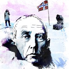 Amundsen y la primera expedición al Polo Sur. Traditional illustration project by Kike Lucas Abreu - 12.13.2016