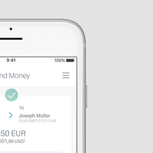 eBanking App Transfer. Web Development, Graphic Design, and UX / UI project by Laura Guanyabens - 12.15.2016