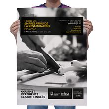 Diseño de cartelería  para el Foro de Empresarios de la Restauración de Málaga, celebrado en el Gourmet Experience de El Corte Inglés Ein Projekt aus dem Bereich Design, Events, Werbung und Grafikdesign von DIKA estudio - 18.12.2016